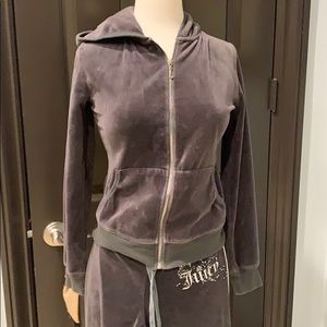 Juicy Couture Dark Gray Velour Tracksuit